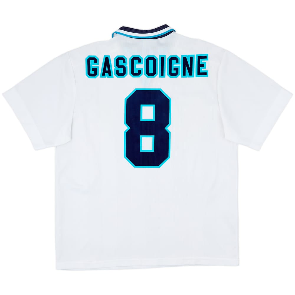 1995-97 England Home Shirt Gascoigne #8 - 9/10 - (XL)