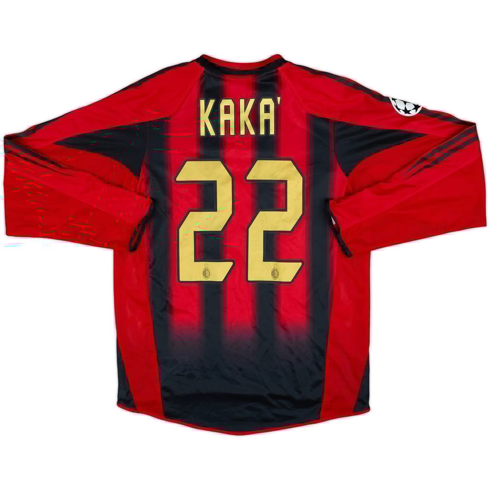 2004-05 AC Milan Home L/S Shirt Kaka #22 - 8/10 - (S)