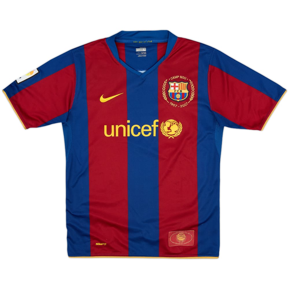 2007-08 Barcelona Home Shirt - 9/10 - (L.Boys)