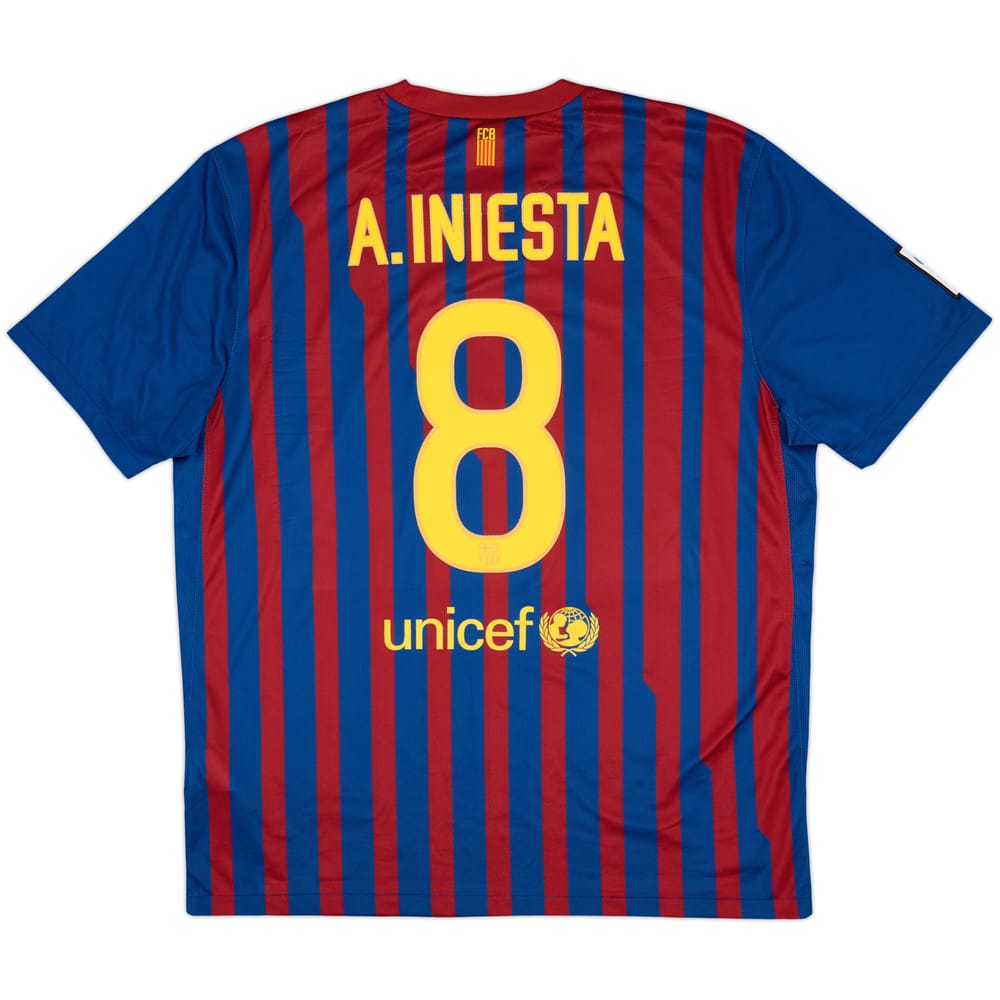 2011-12 Barcelona Home Shirt A.Iniesta #8 - 8/10 - (XL)