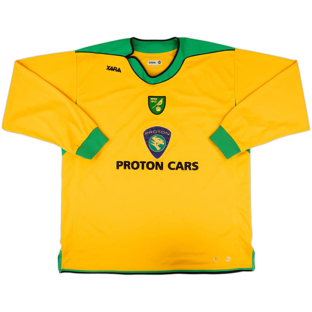 2005-06 Norwich Home L/S Shirt - 8/10 - (3XL)