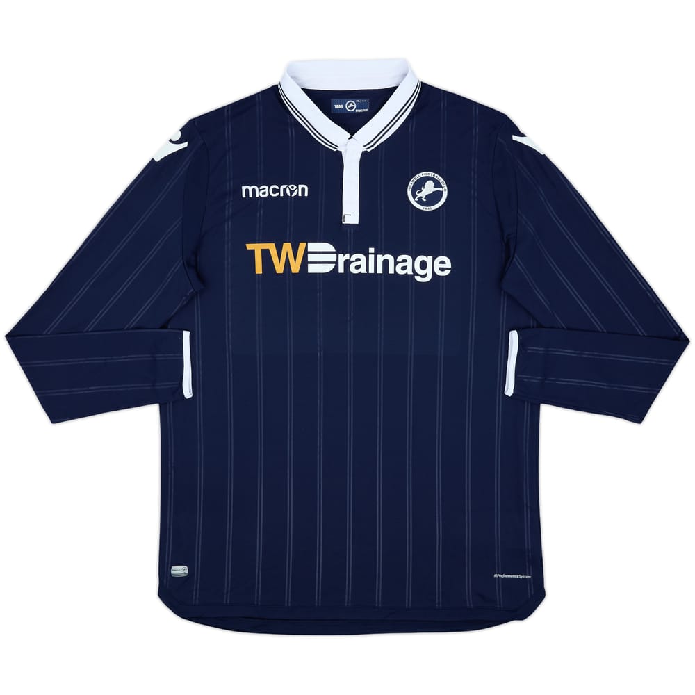 2018-19 Millwall Home L/S Shirt - 9/10 - (4XL)
