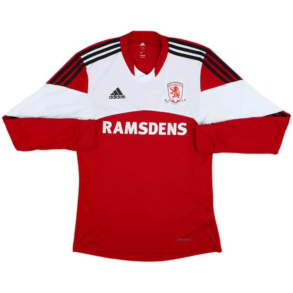 2013-14 Middlesbrough Home L/S Shirt - 6/10 - (S)