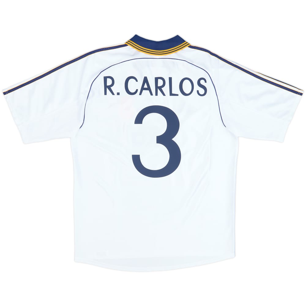 1998-00 Real Madrid Home Shirt R.Carlos #3 - 8/10 - (L)
