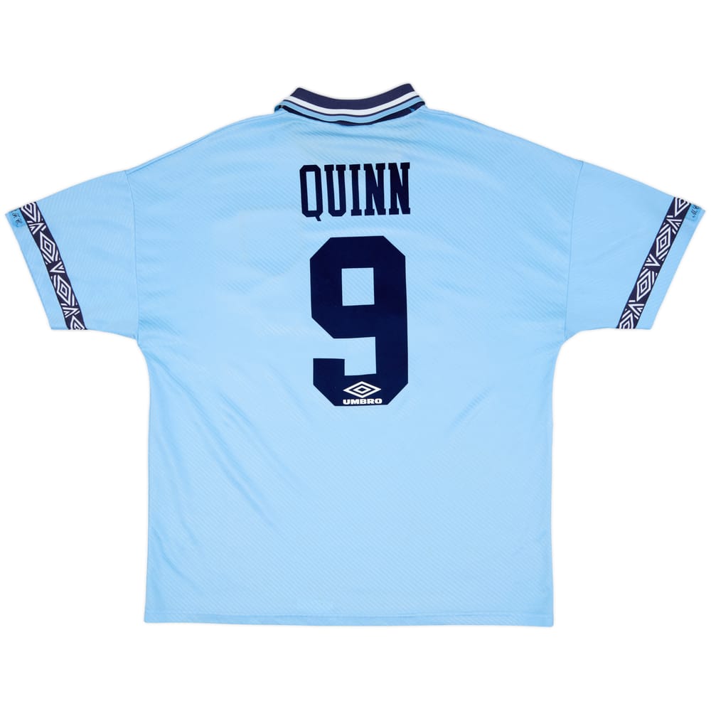 1993-95 Manchester City Home Shirt Quinn #9 - 8/10 - (XL)