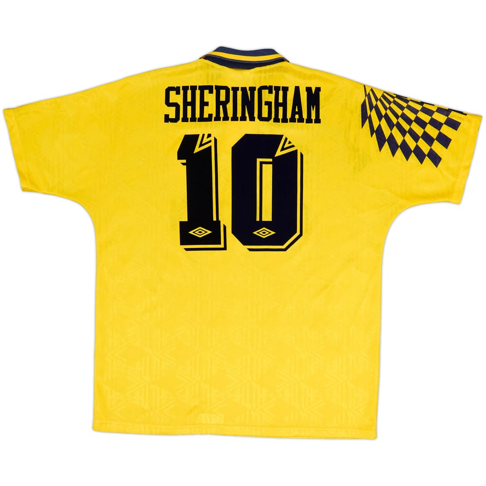 1991-95 Tottenham Away Shirt Sheringham #10 - 8/10 - (XXL)