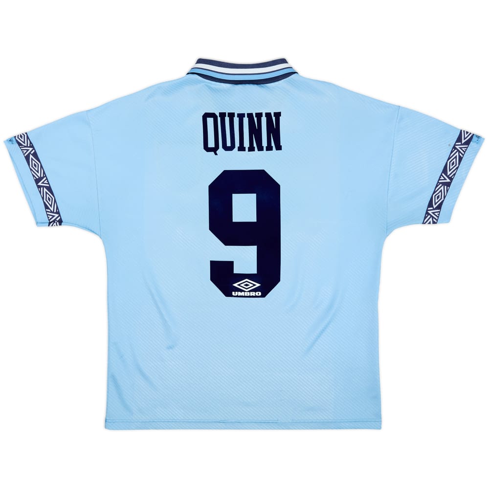 1993-95 Manchester City Home Shirt Quinn #9 - 8/10 - (L)
