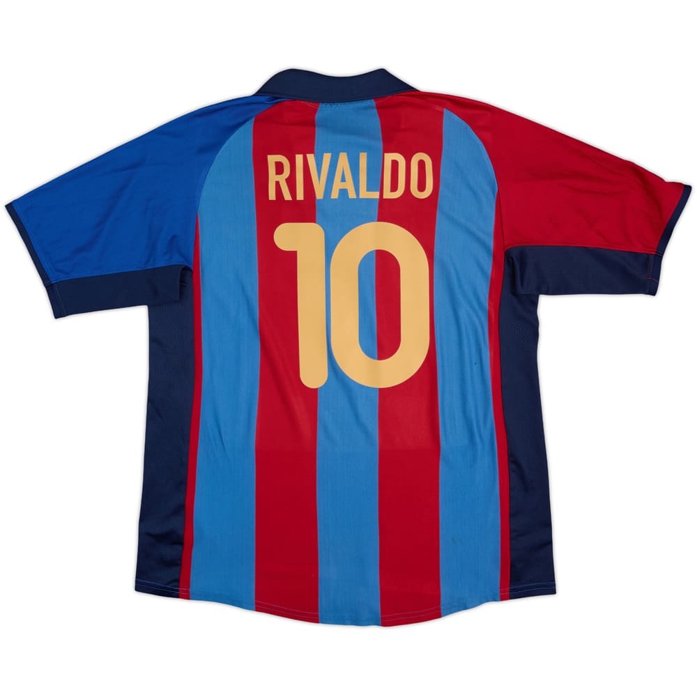 2001-02 Barcelona Home Shirt Rivaldo #10 - 6/10 - (L)