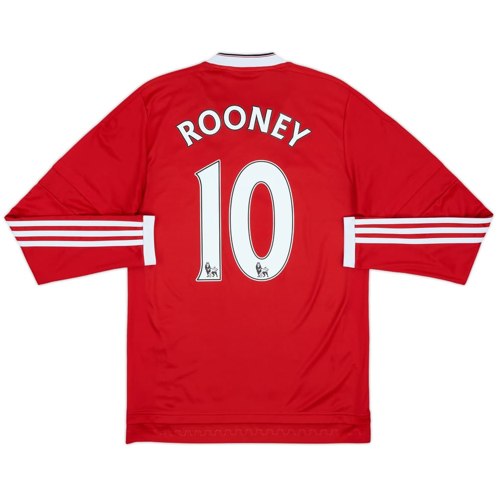 2015-16 Manchester United Home L/S Shirt Rooney #10 - 8/10 - (S)