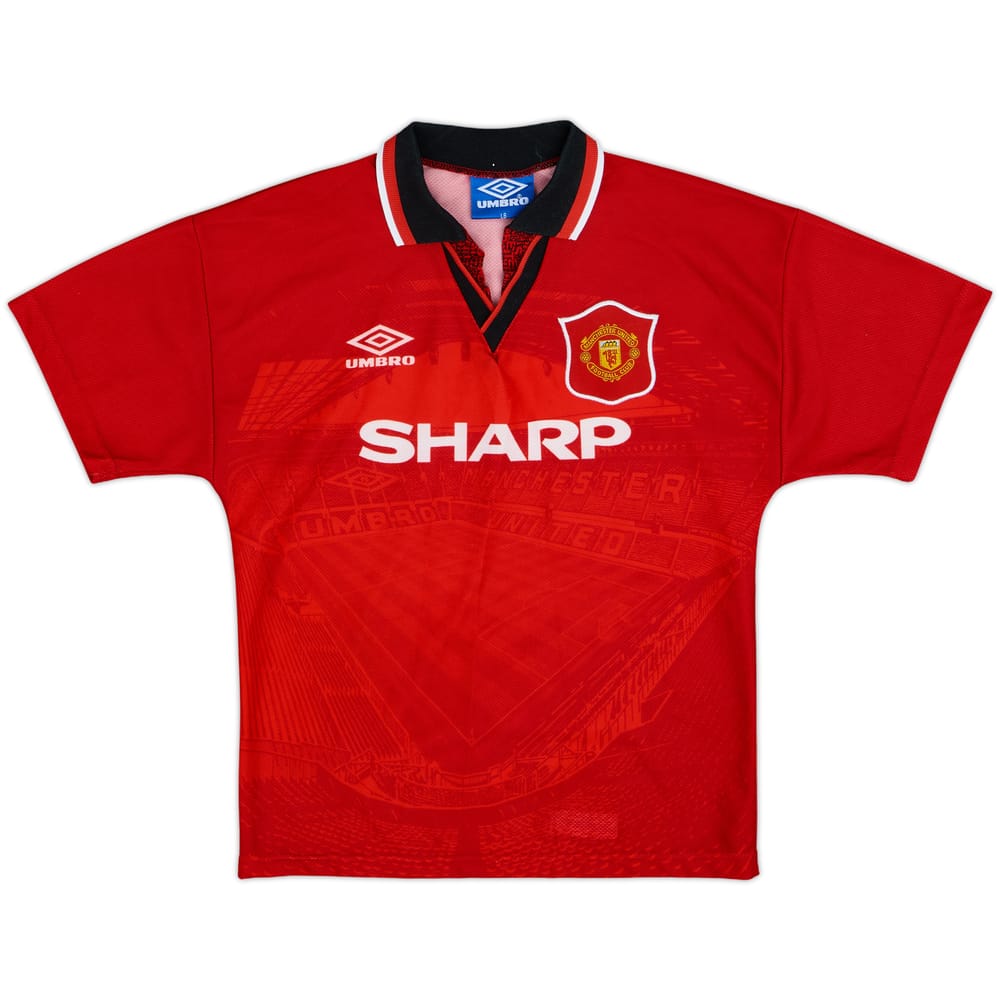 1994-96 Manchester United Home Shirt - 8/10 - (L.Boys)