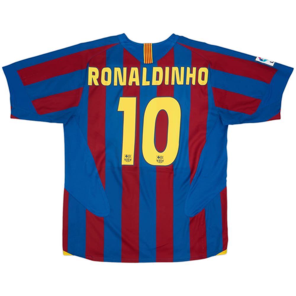2005-06 Barcelona Home Shirt Ronaldinho #10 - 6/10 - (L)