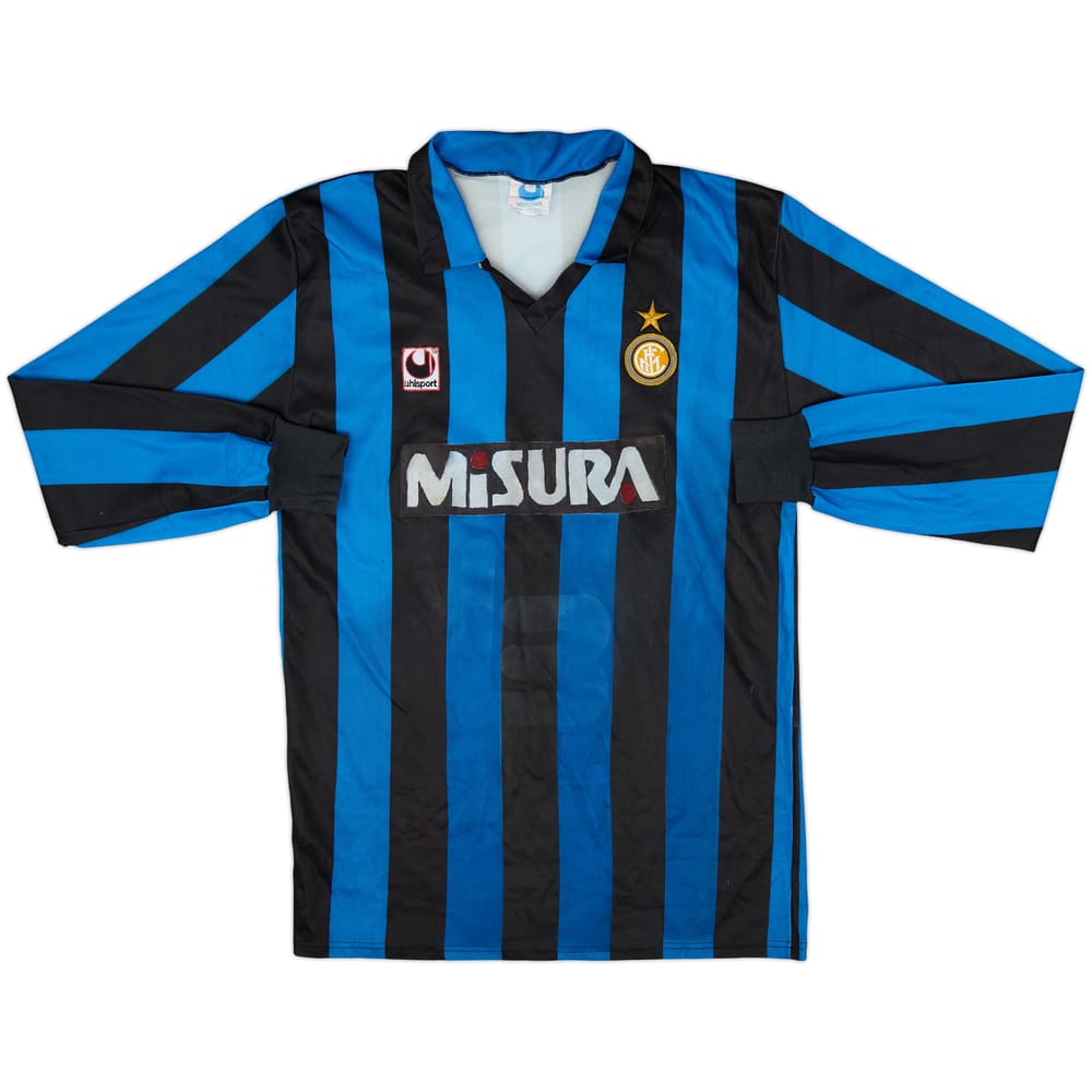 1990-91 Inter Milan Home L/S Shirt - 4/10 - (L)