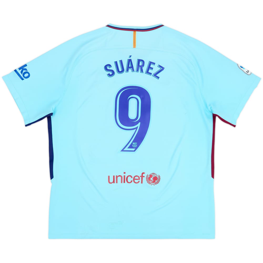 Camiseta de visitante del Barcelona 2017-18 Suarez #9 - 6/10 - (XXL)