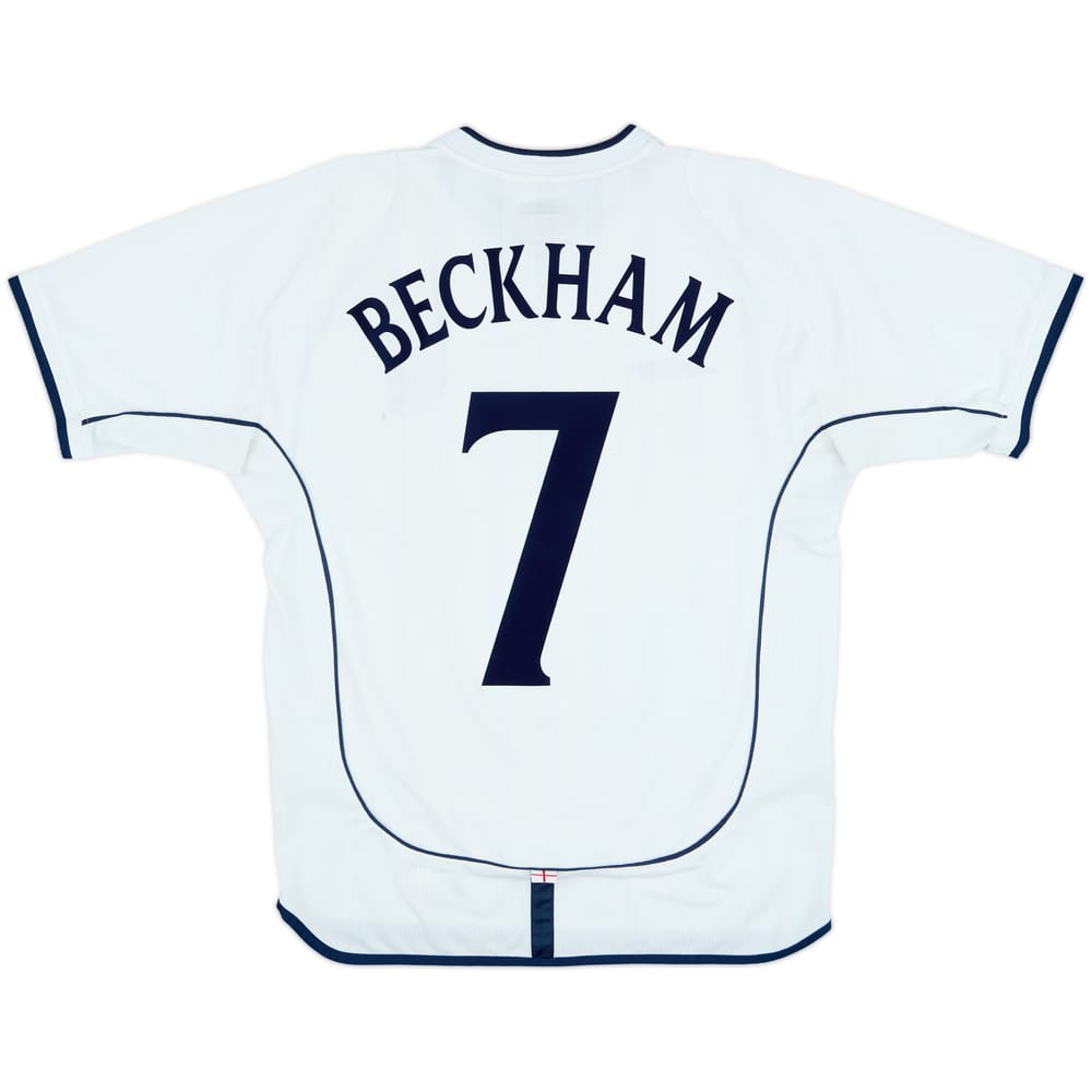 2001-03 England Home Shirt Beckham #7 - 6/10 - (M)