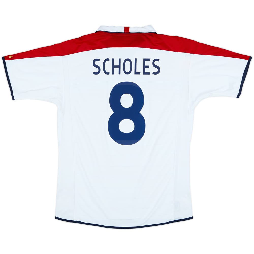 2003-05 England Home Shirt Scholes #8 - 8/10 - (L)