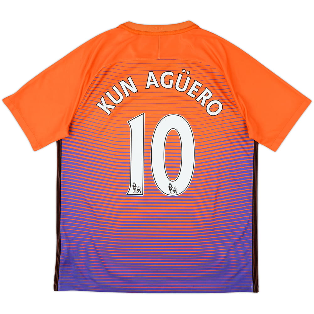 2016-17 Manchester City Third Shirt Kun Aguero #10 - 8/10 - (L)