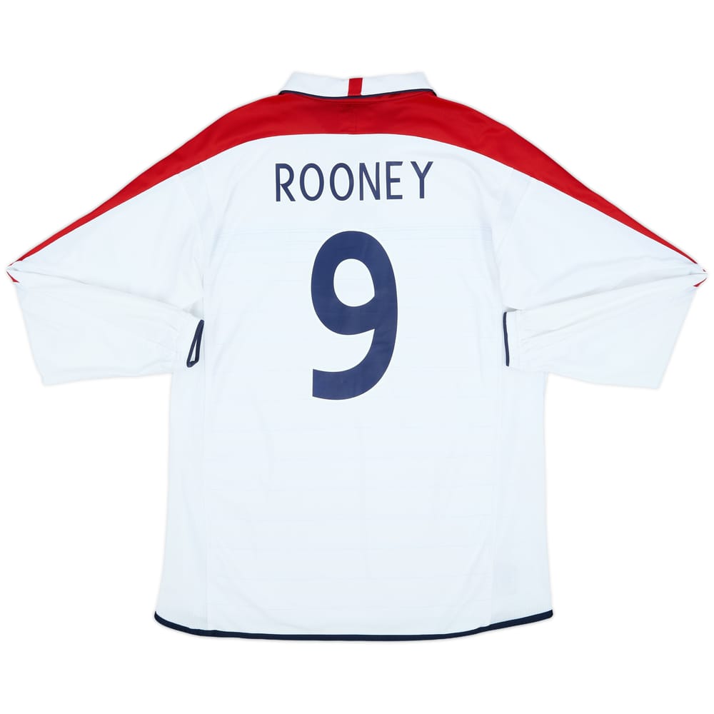 2003-05 England Home L/S Shirt Rooney #9 - 8/10 - (L)