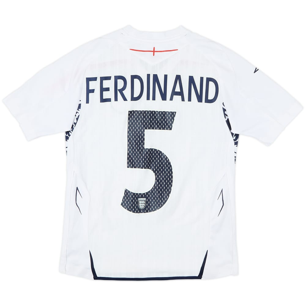 2007-09 England Home Shirt Ferdinand #5 - 5/10 - (M.Boys)