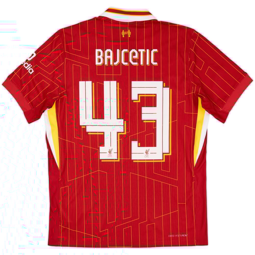 2024-25 Liverpool Authentic Home Shirt Bajcetic #43 - 8/10 - (L)