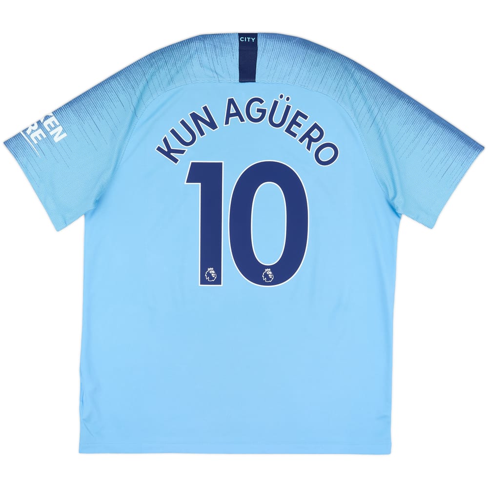 2018-19 Manchester City Home Shirt Kun Aguero #10 - 6/10 - (XL)
