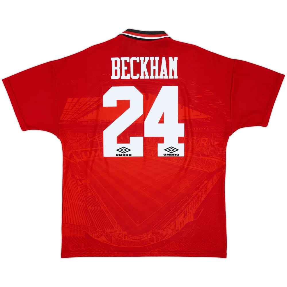 1994-96 Manchester United Home Shirt Beckham #24 - 8/10 - (XL)