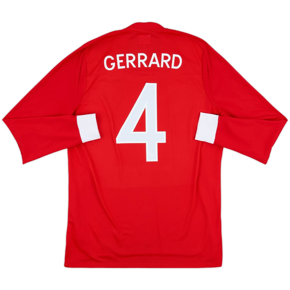 2010-11 England Away L/S Shirt Gerrard #4 - 8/10 - (L)