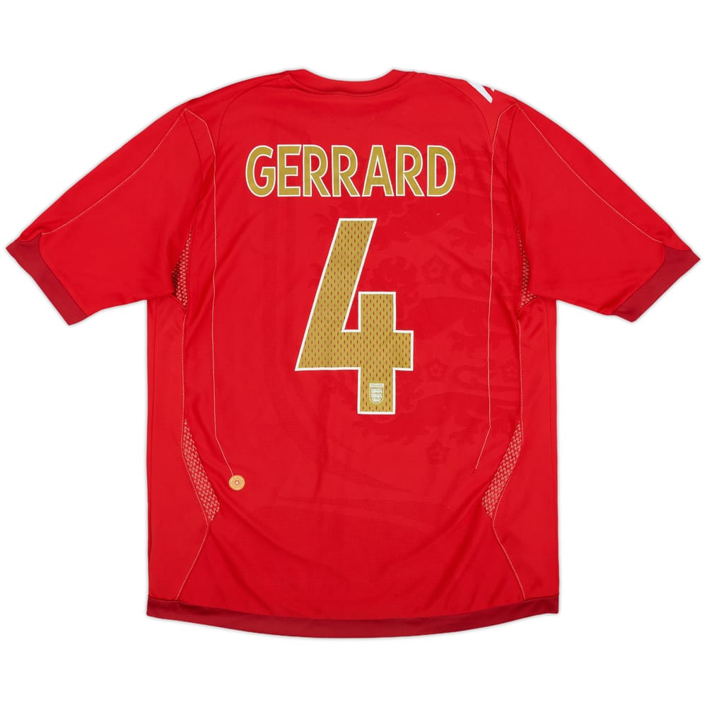 2006-08 England Away Shirt Gerrard #4 - 6/10 - (M)