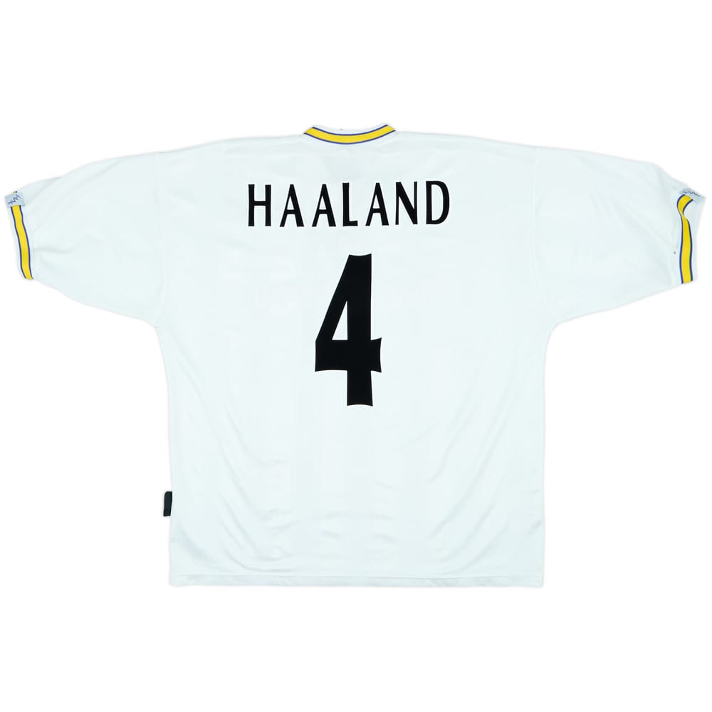 1996-98 Leeds United Home Shirt Haaland #4 - 7/10 - (XL)