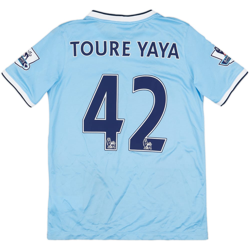 2013-14 Manchester City Home Shirt Toure #42 - 6/10 - (XL.Boys)