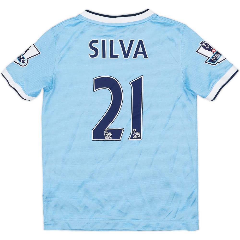 2013-14 Manchester City Home Shirt Silva #21 - 8/10 - (S.Boys)