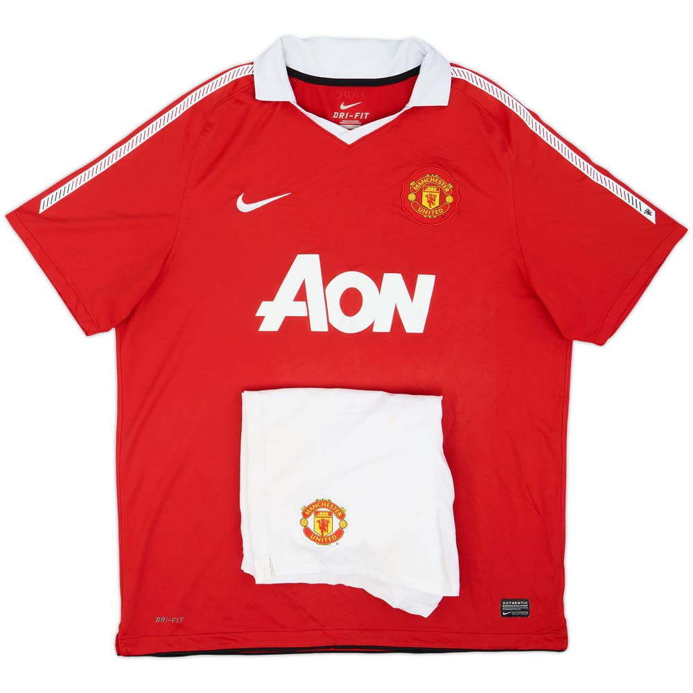 2010-11 Manchester United Home Shirt & Shorts - 5/10 - (XL)