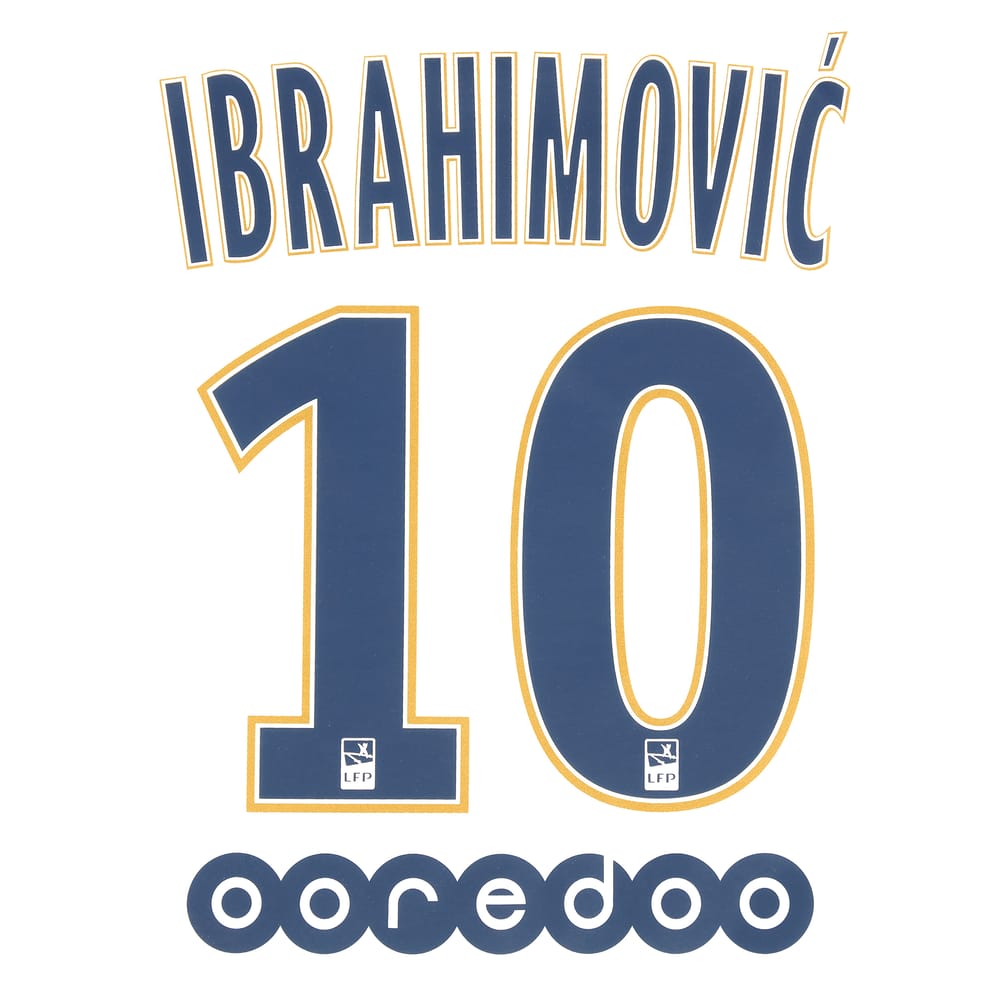 2014-15 Paris Saint-Germain Away Ibrahimovic #10 Name Set
