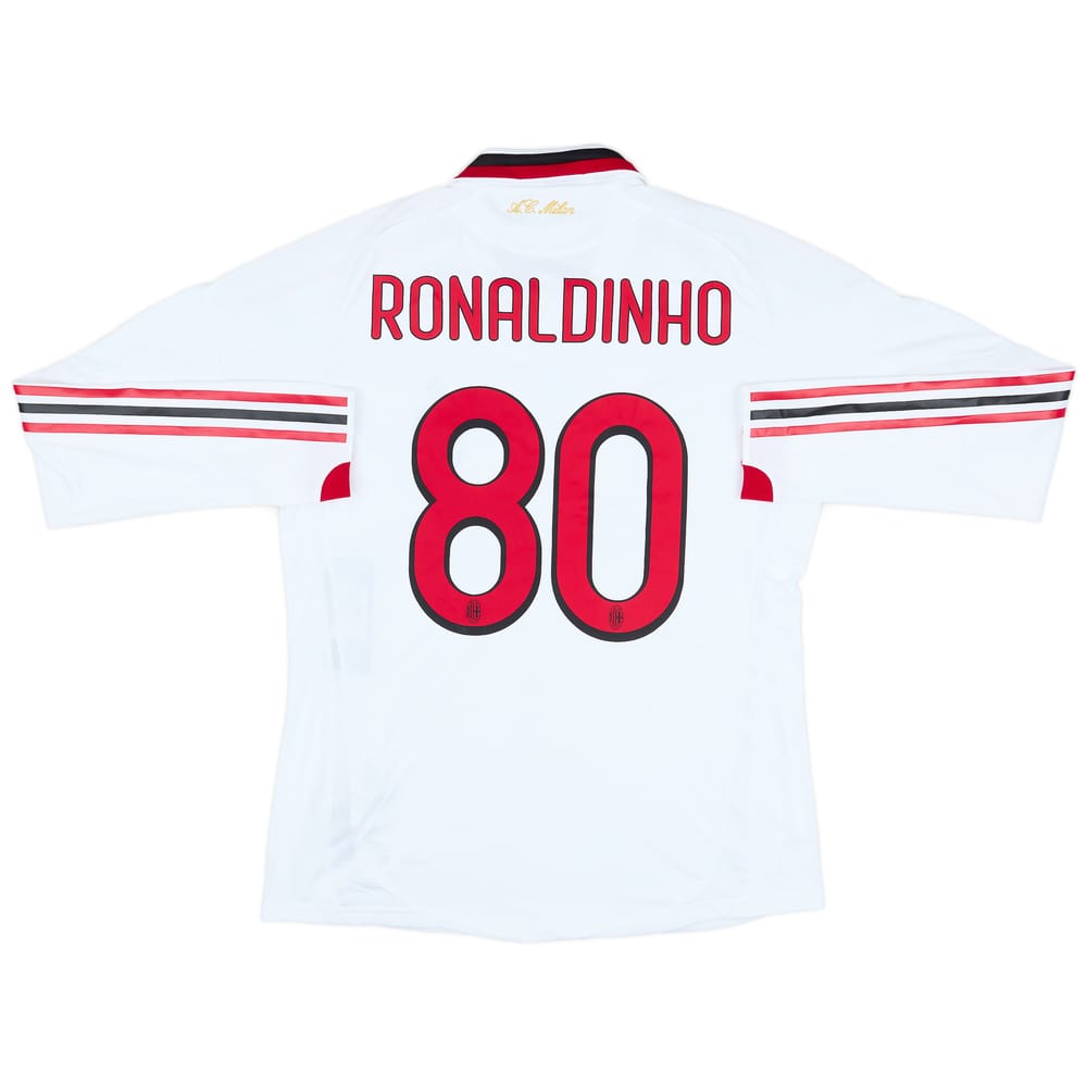 2009-10 AC Milan Player Issue Away L/S Shirt Ronaldinho #80 (L)