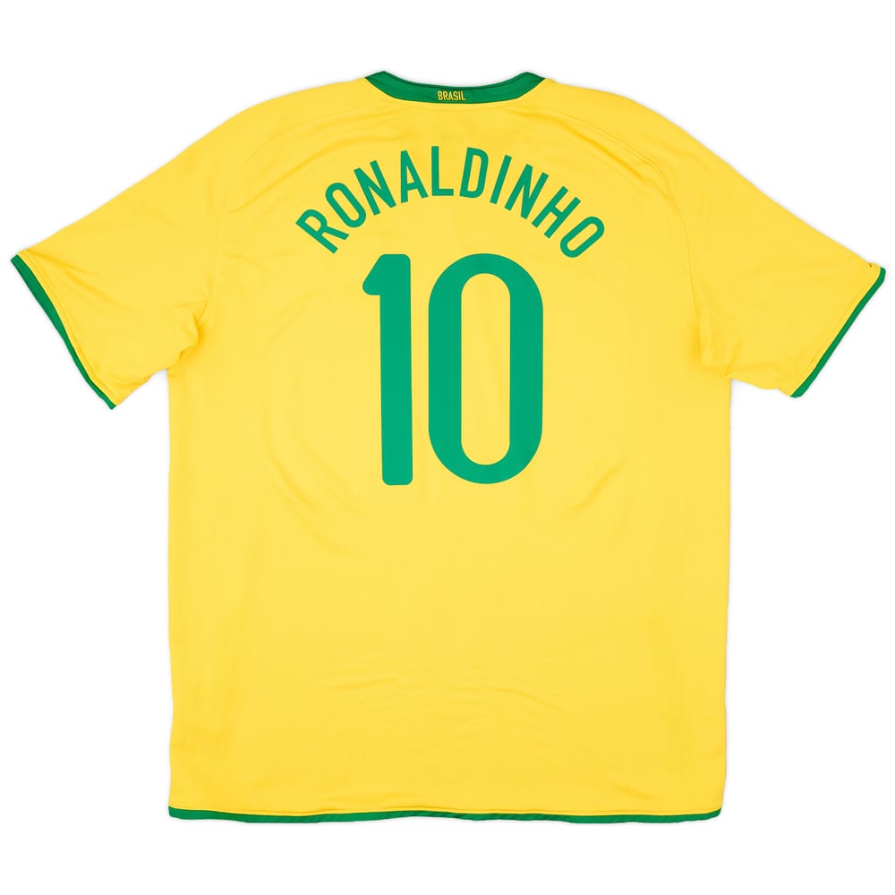 2008-10 Brazil Home Shirt Ronaldinho #10 - 9/10 - (XXL)