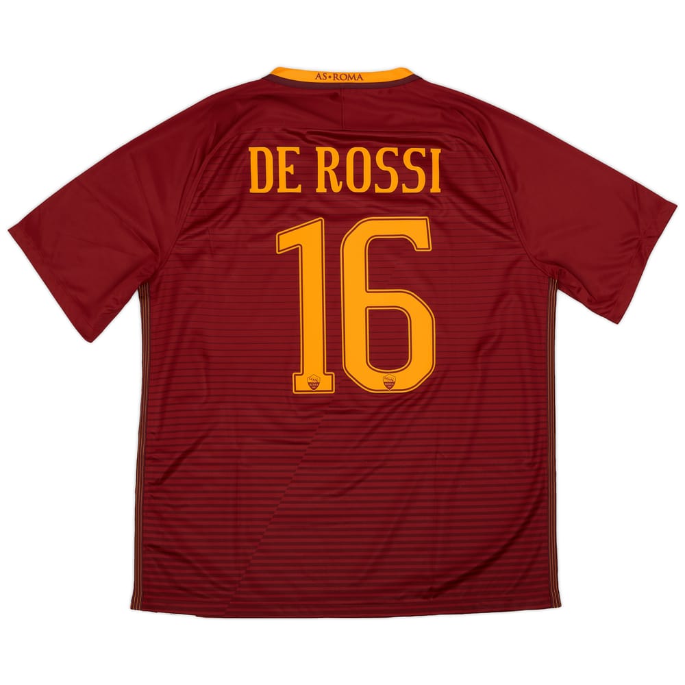 2016-17 Roma Home Shirt De Rossi #16 (XL)