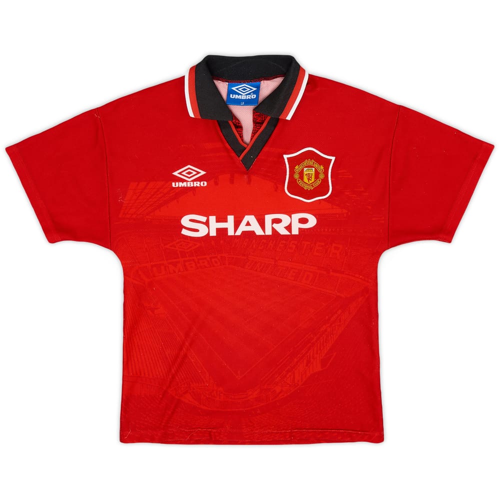 1994-96 Manchester United Home Shirt - 7/10 - (L.Boys)