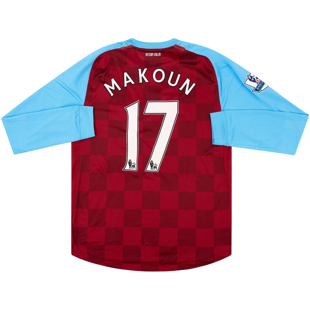2011-12 Aston Villa Match Issue Home L/S Shirt Makoun #17