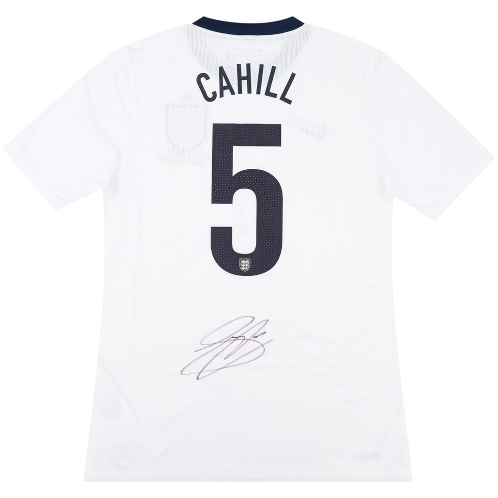2013 England Match Issue Signed Home Shirt Cahill #5