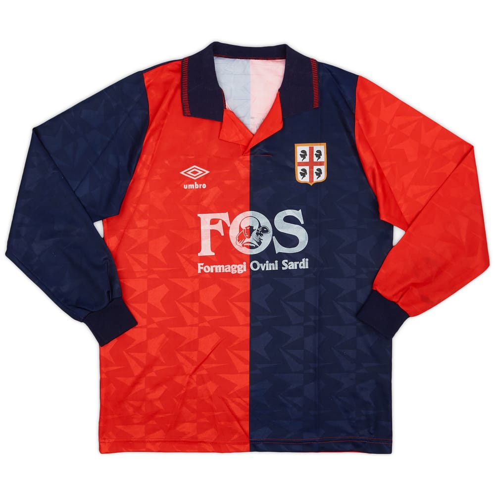 1991-92 Cagliari Home L/S Shirt - 4/10 - (S)