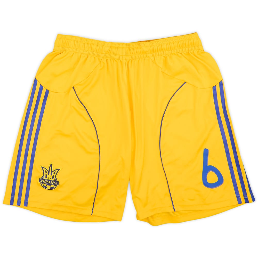 2010-12 Ukraine Player Issue Home Shorts #6 (Harmash) - 7/10 - (XL)