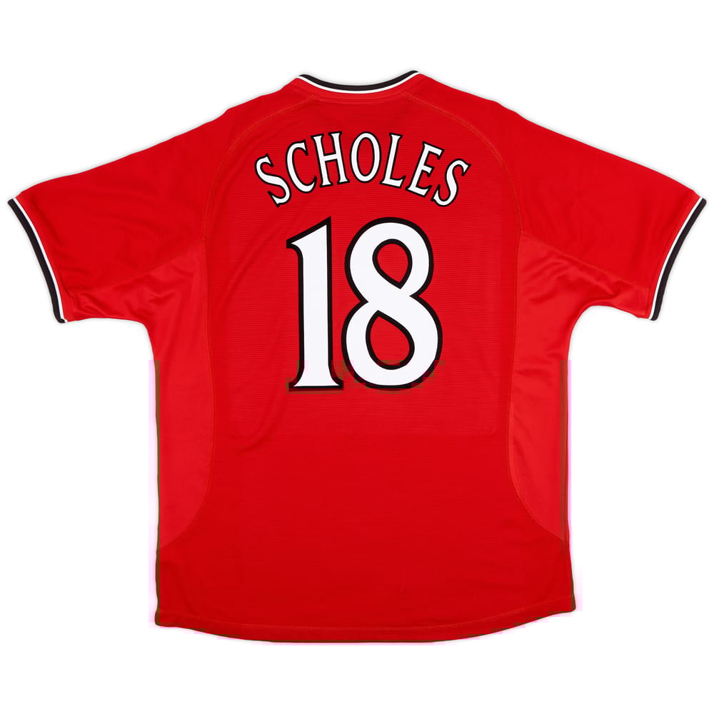2000-02 Manchester United Home Shirt Scholes #18 - 8/10 - (XL)