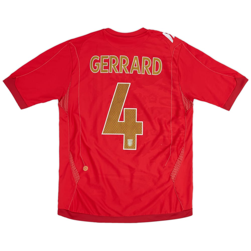 2006-08 England Away Shirt Gerrard #4 - 7/10 - (M)