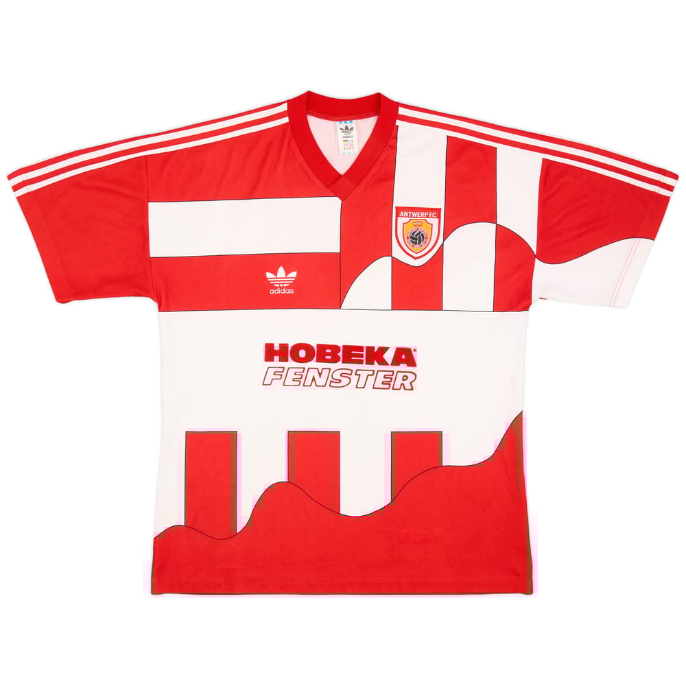 1991-92 adidas Template Shirt (Royal Antwerp) #12 - 8/10 - (L/XL)