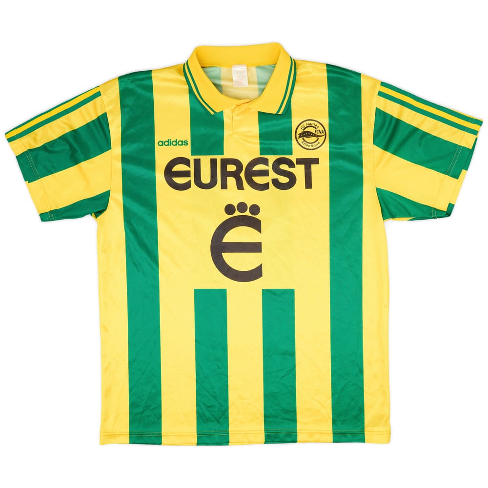 1995-96 Nantes Home Shirt Reynald Pedros #8 - 8/10 - (XL)