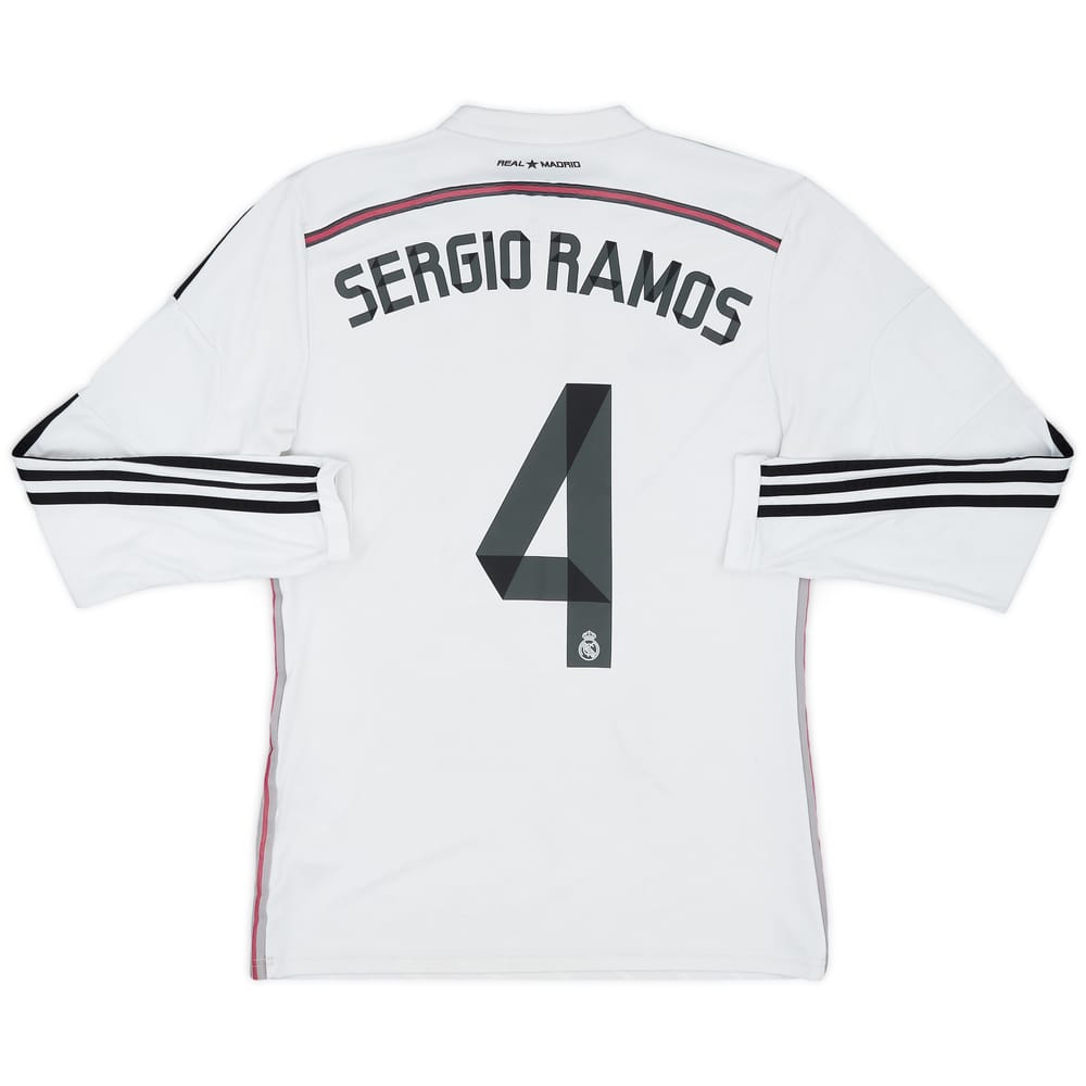 2014-15 Real Madrid Home L/S Shirt Sergio Ramos #4 - 5/10 - (M)