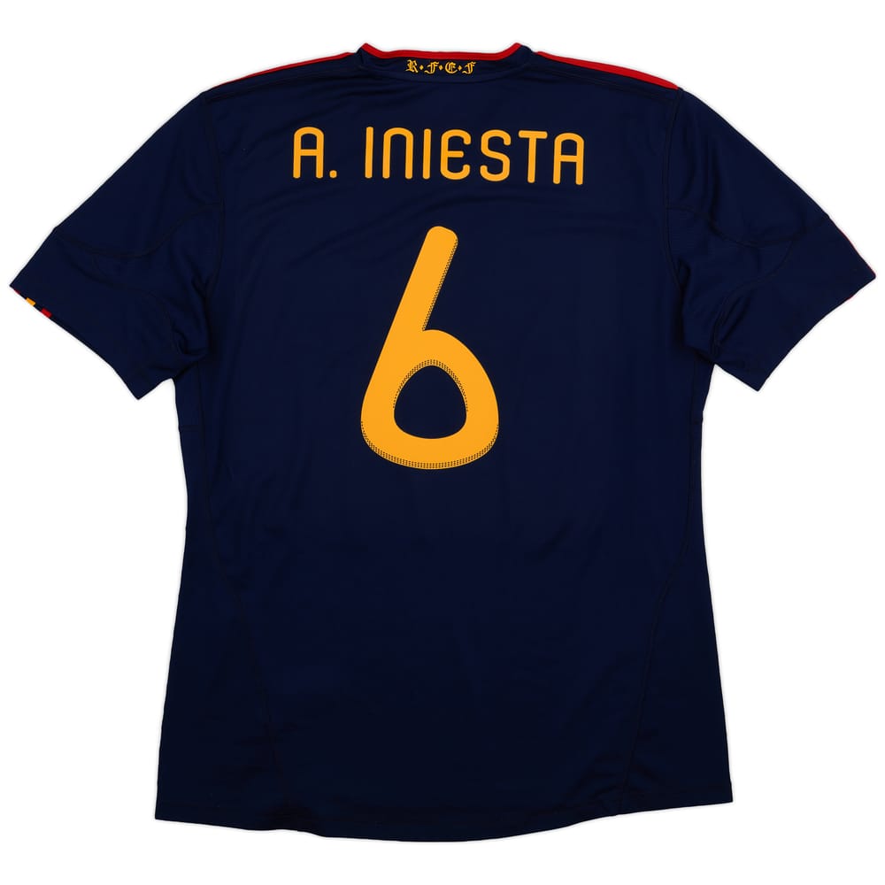 2010-11 Spain Away Shirt A.Iniesta #6 - 8/10 - (XL)