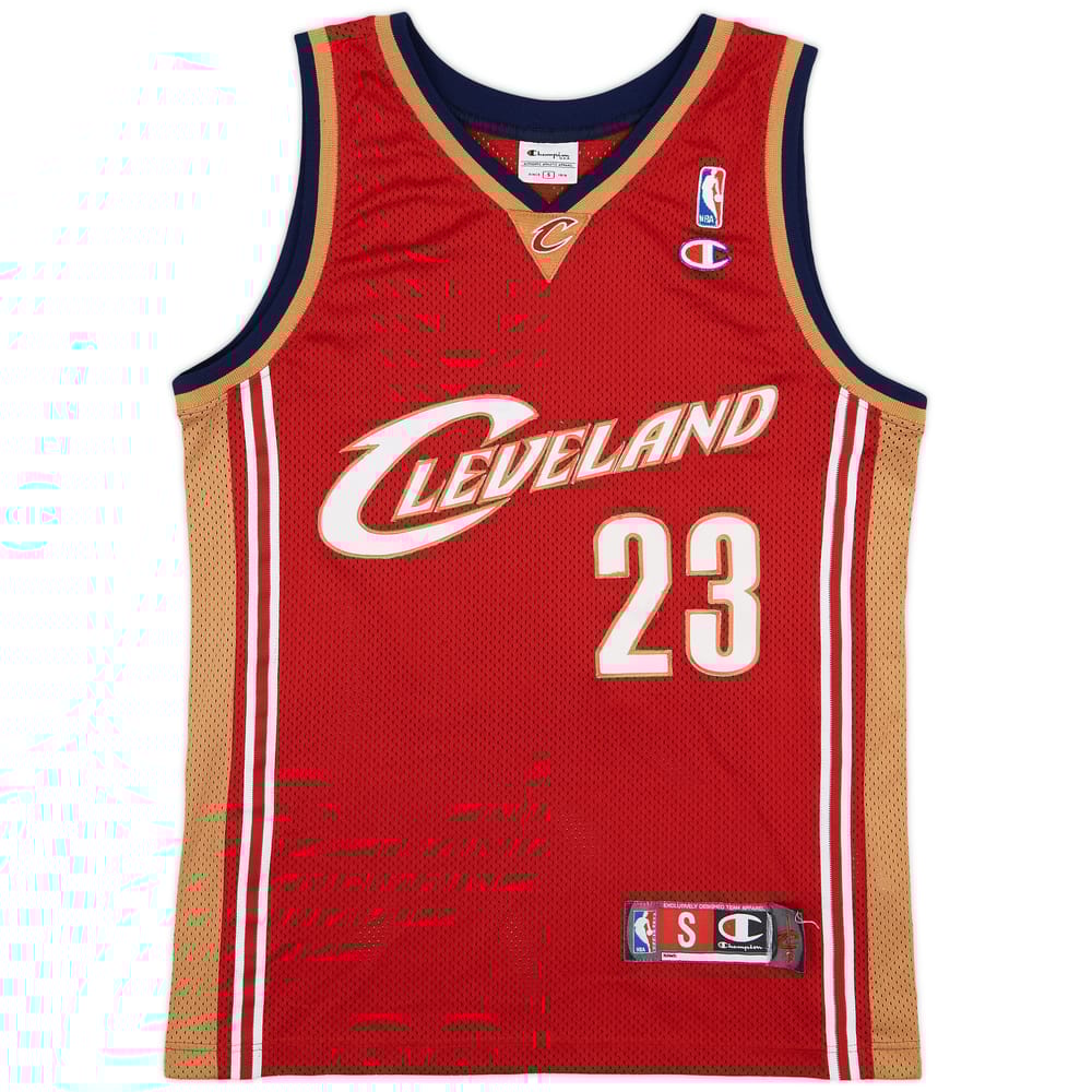 2003-10 Cleveland Cavaliers James #23 Champion Authentic Away Jersey - 6/10 - (S)