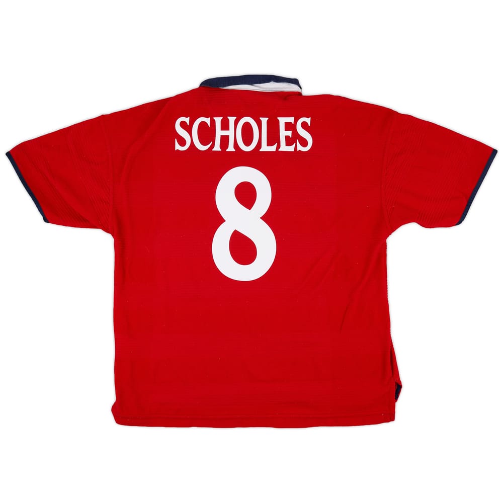 1999-01 England Away Shirt Scholes #8 - 9/10 - (XL)