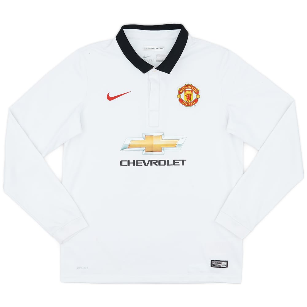 2014-15 Manchester United Away L/S Shirt - 7/10 - (XL.Boys)