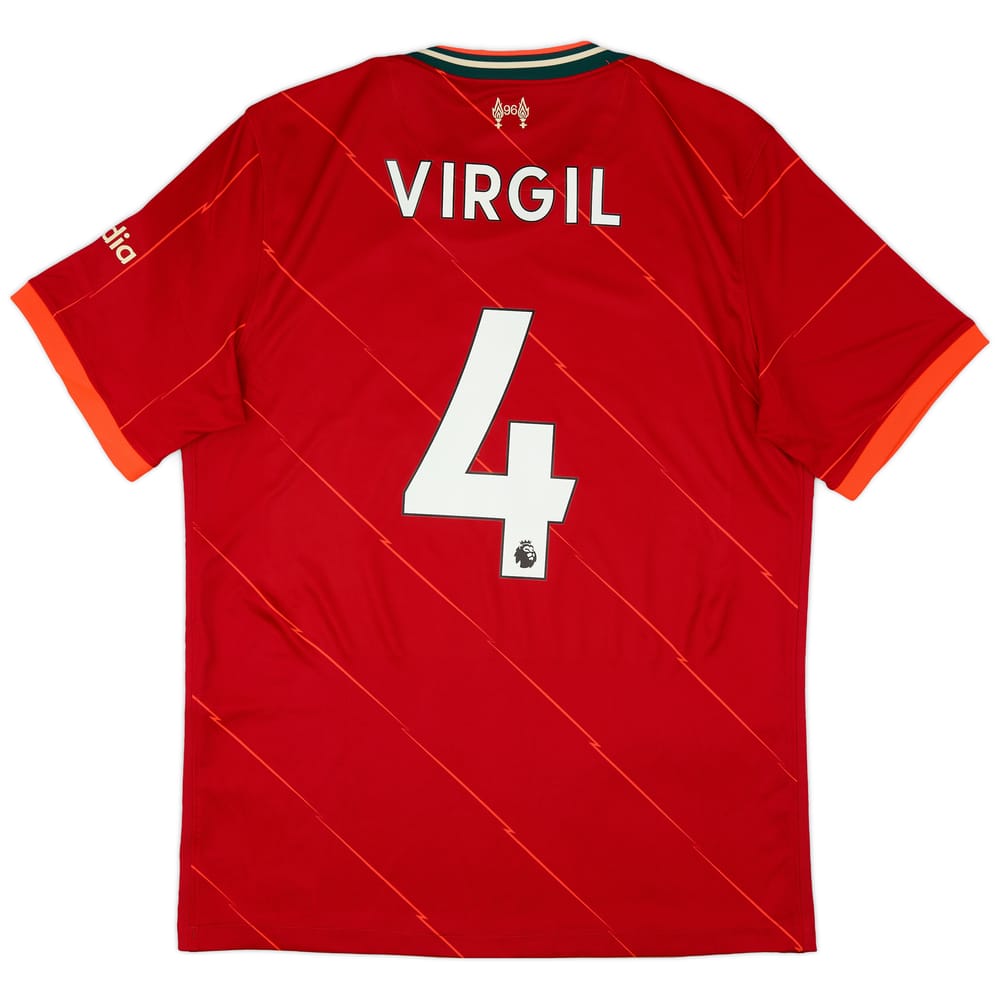 2021-22 Liverpool Home Shirt Virgil #4 - 8/10 - (L)